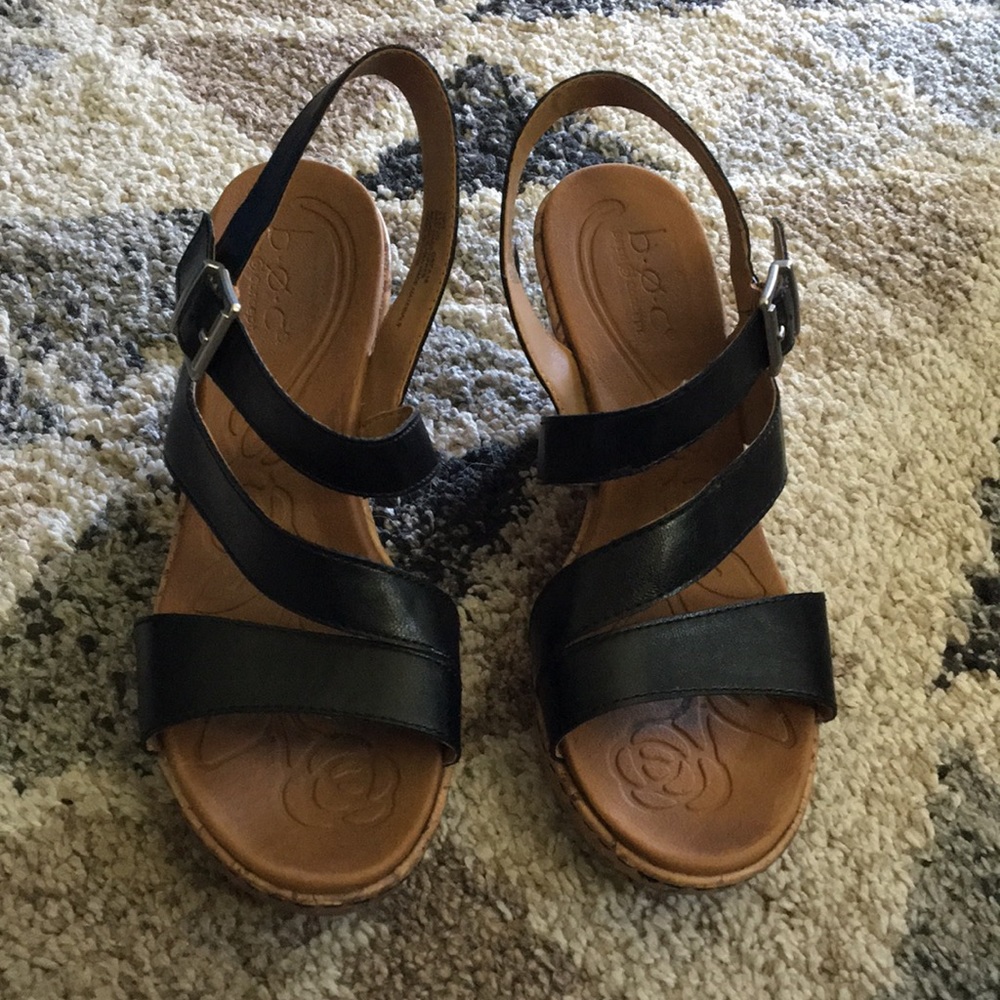 B.O.C. Born Concept Black Wedged Heel